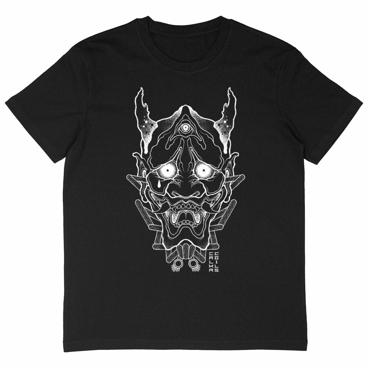 Amazed Hannya Oversized Tee | BLK