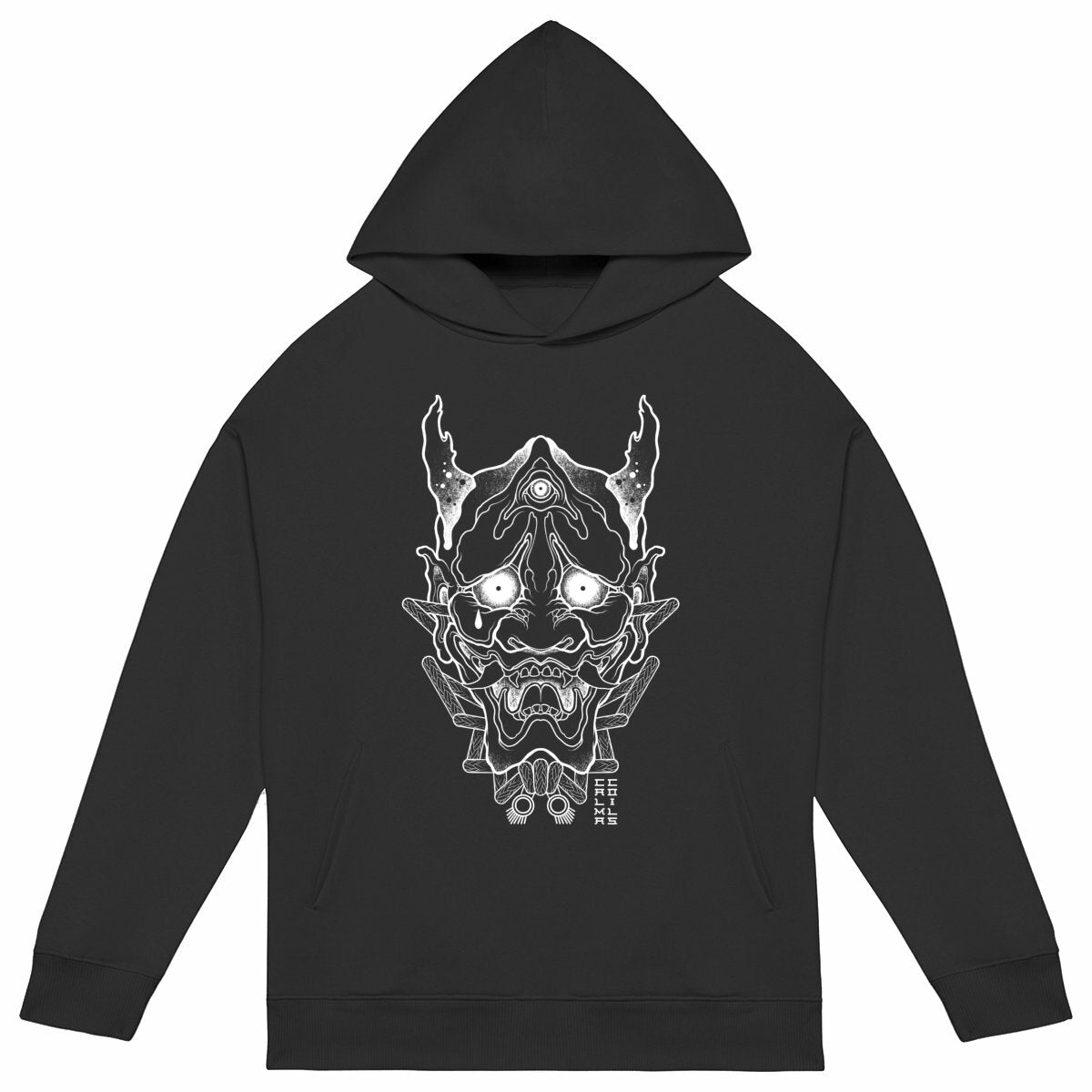 Amazed Hannya Oversized Unisex Hoodie | BLK