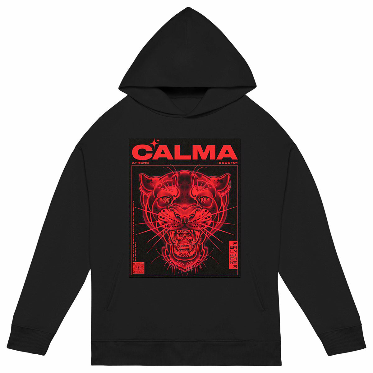 Red Panther | Oversized Unisex Hoodie | BLK